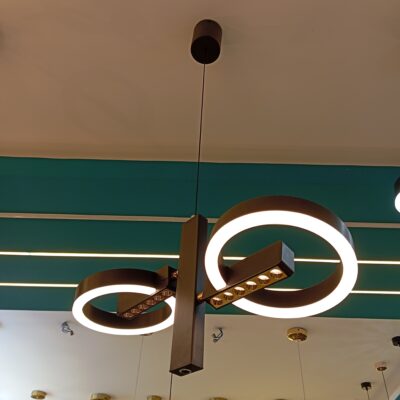 lustre 2 anneaux led extonsible